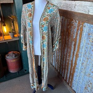 R. Vivamos Floral Open Front Kimono, Size M